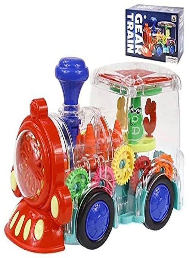 NIYANETAIL Transparent Bump and Go Toys with 3D Lightning, Moving Gears and Music | Birthday Toy Gift for 1-10-Year-Old Boy, Girl (Concept Gear Train New) - Image 1